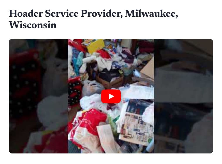 A blog post on a website showing the video as a large picture with a red play button